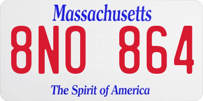 MA license plate 8NO864