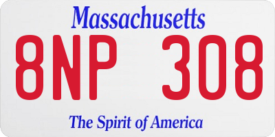 MA license plate 8NP308