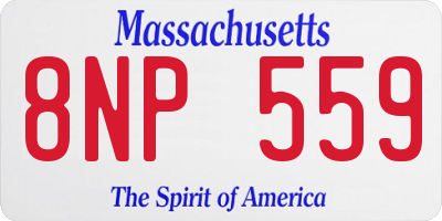 MA license plate 8NP559