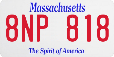 MA license plate 8NP818