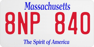 MA license plate 8NP840