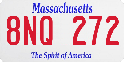 MA license plate 8NQ272
