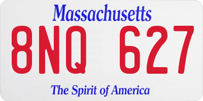 MA license plate 8NQ627