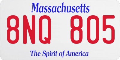 MA license plate 8NQ805