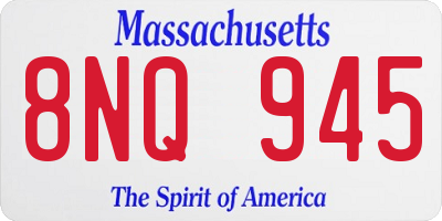 MA license plate 8NQ945