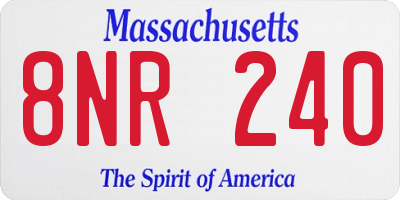 MA license plate 8NR240