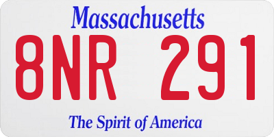 MA license plate 8NR291