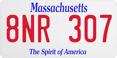 MA license plate 8NR307