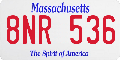 MA license plate 8NR536