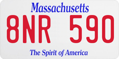 MA license plate 8NR590