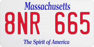 MA license plate 8NR665