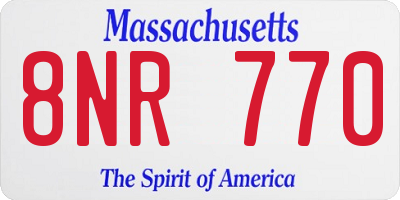 MA license plate 8NR770
