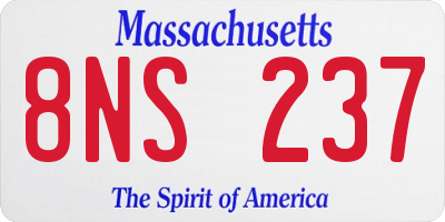 MA license plate 8NS237