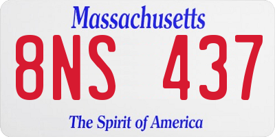 MA license plate 8NS437