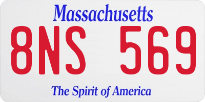 MA license plate 8NS569