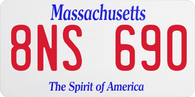MA license plate 8NS690