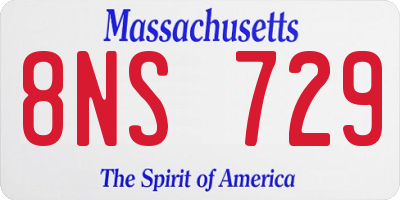 MA license plate 8NS729