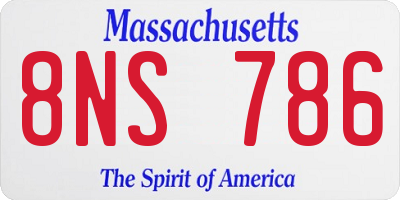 MA license plate 8NS786