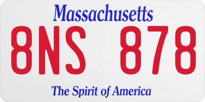 MA license plate 8NS878