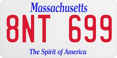 MA license plate 8NT699