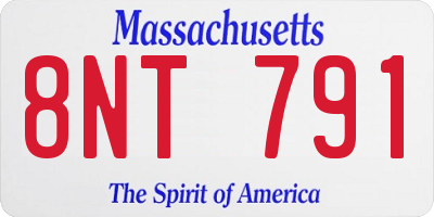 MA license plate 8NT791