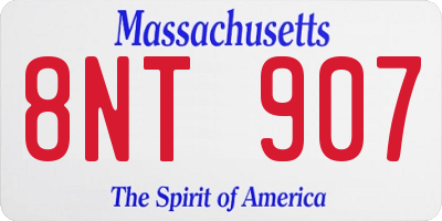 MA license plate 8NT907