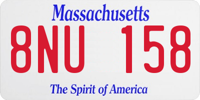 MA license plate 8NU158