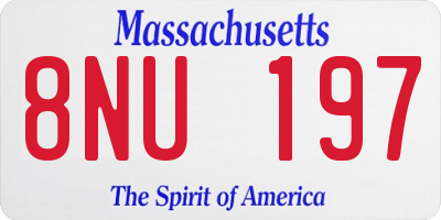 MA license plate 8NU197