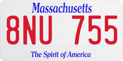 MA license plate 8NU755