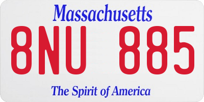 MA license plate 8NU885