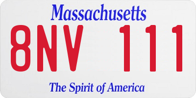 MA license plate 8NV111