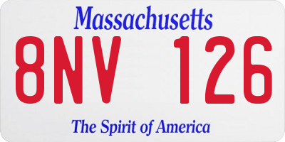 MA license plate 8NV126