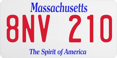 MA license plate 8NV210