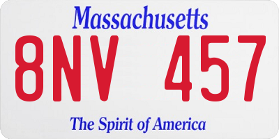 MA license plate 8NV457
