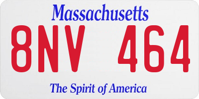 MA license plate 8NV464