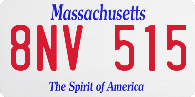 MA license plate 8NV515