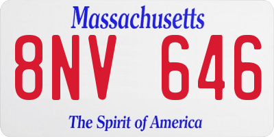 MA license plate 8NV646