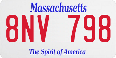 MA license plate 8NV798