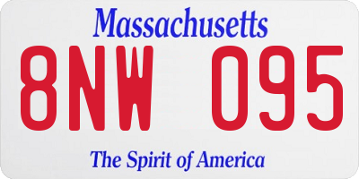 MA license plate 8NW095