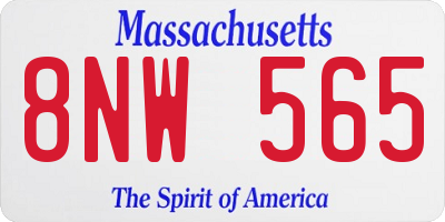 MA license plate 8NW565