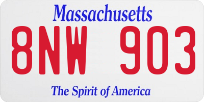 MA license plate 8NW903