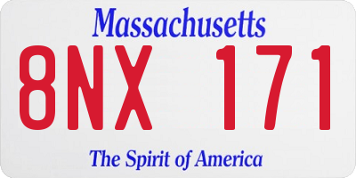 MA license plate 8NX171