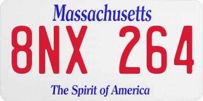 MA license plate 8NX264