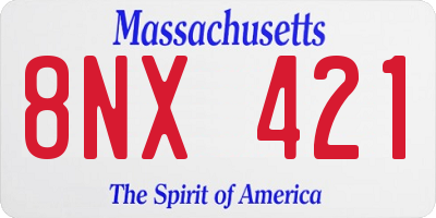 MA license plate 8NX421