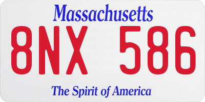 MA license plate 8NX586