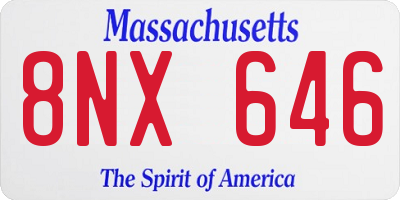 MA license plate 8NX646