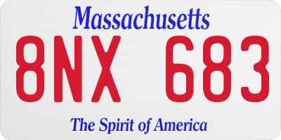 MA license plate 8NX683