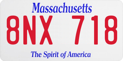 MA license plate 8NX718