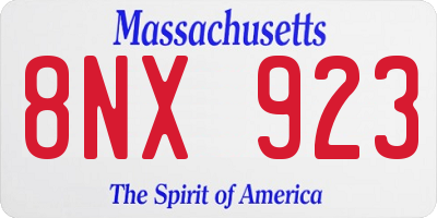 MA license plate 8NX923