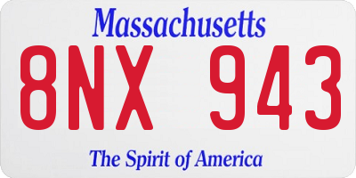 MA license plate 8NX943